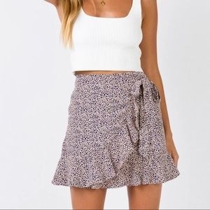 Princess Polly Mini Skirt with Black and Cream Print